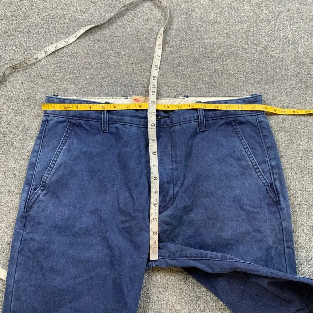 Levis Chino Joggers Mens 34 Blue Regular Fit Tapered Leg Ribbed Cuff Denim